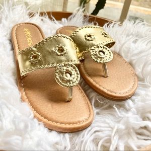 Gold Thong Sandals - style like Jack Rogers